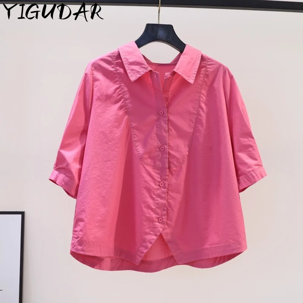 Blusa elegante de gasa para mujer, camisa de estilo coreano, Color sólido