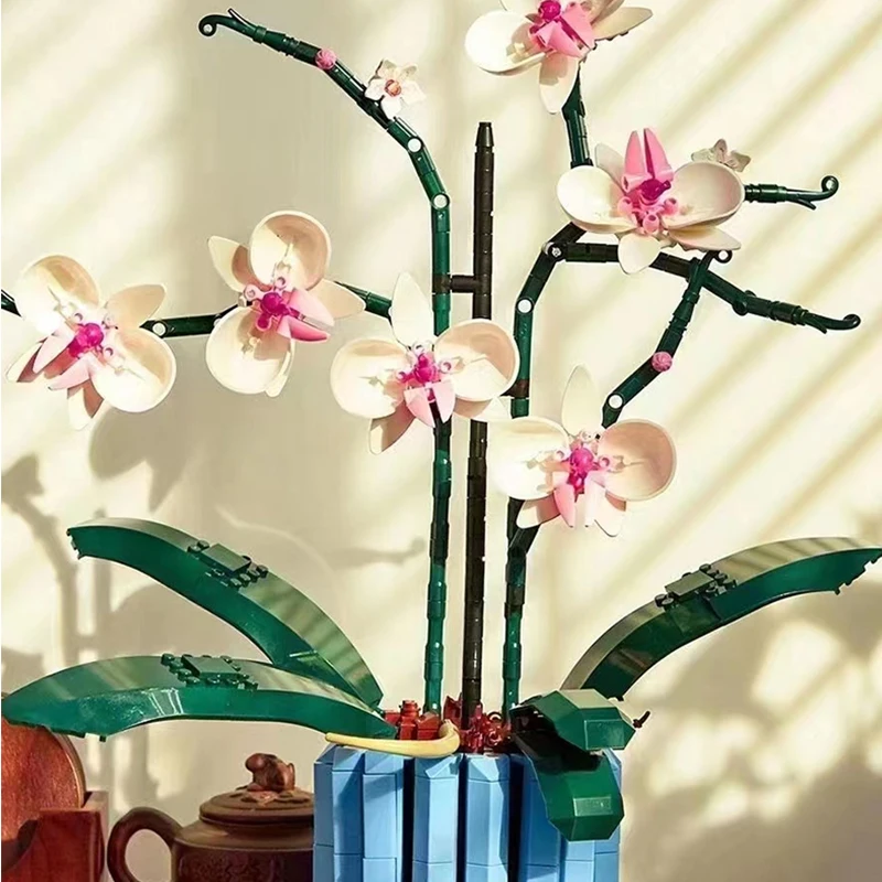 Orchid Flower BouquetPlant Construction Decoration Set for Adults; Build An Orchid Display Piece for Home or Office