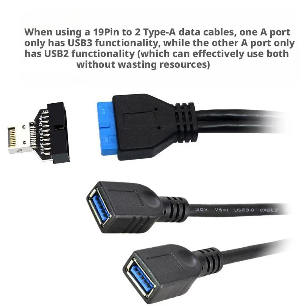 Motherboard USB3.2 Type-E 20Pin To USB 19P Chassis Front USB TypeA TypeC Expansion