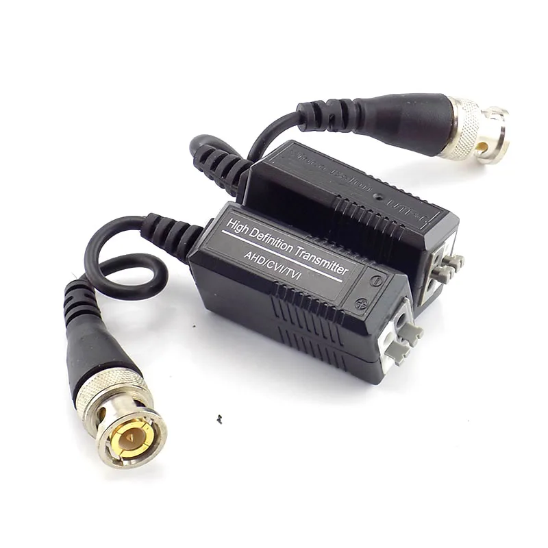 UTP Vídeo Balun Twisted CCTV, Transceptores Passivos para 720P HD CVI TVI AHD Câmera, Masculino BNC para UTP CCTV Acessórios, 1 Par