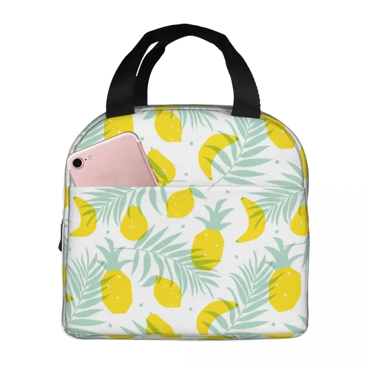 

Lemon Banana Lunch Bag Waterproof Insulated Oxford Cooler Bags Thermal Food Picnic Lunch Box for Women Children