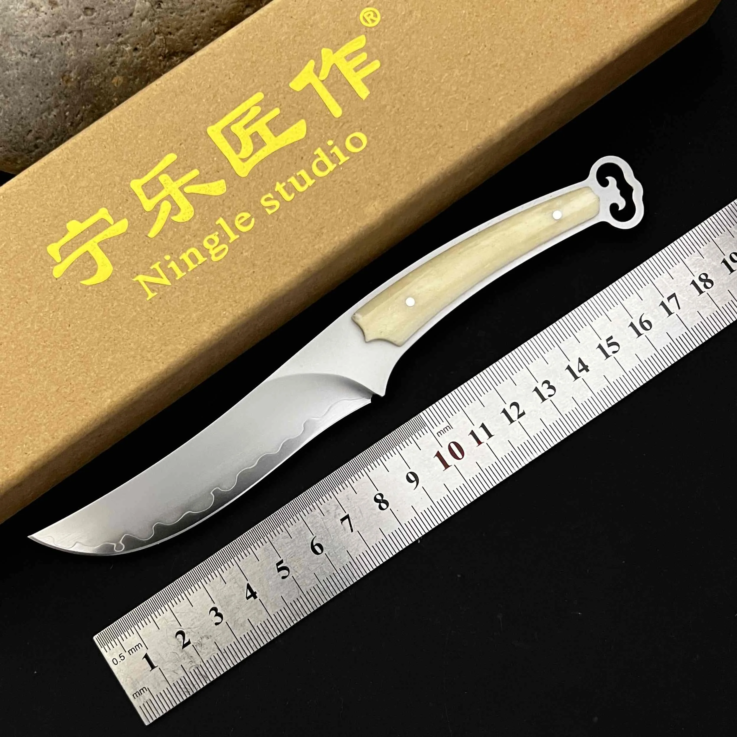 

New 7-inch Hitachi SLD three in one steel keel camel bone handle patch for outdoor camping EDC collection small straight tool