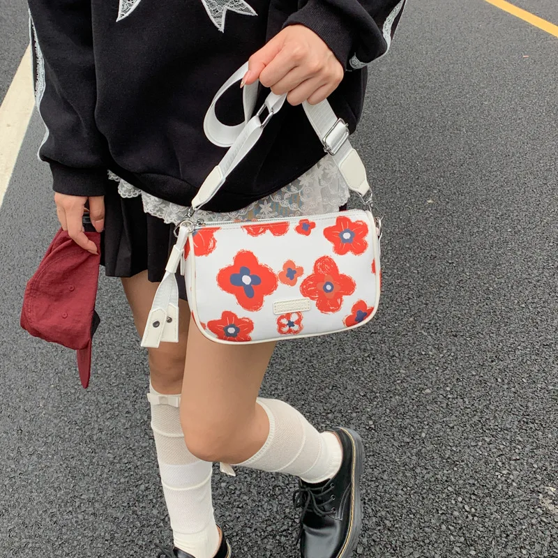 

2025 Новая модная персонализированная сумка с граффити - модная простая универсальная сумка через плечо с высоким дизайном