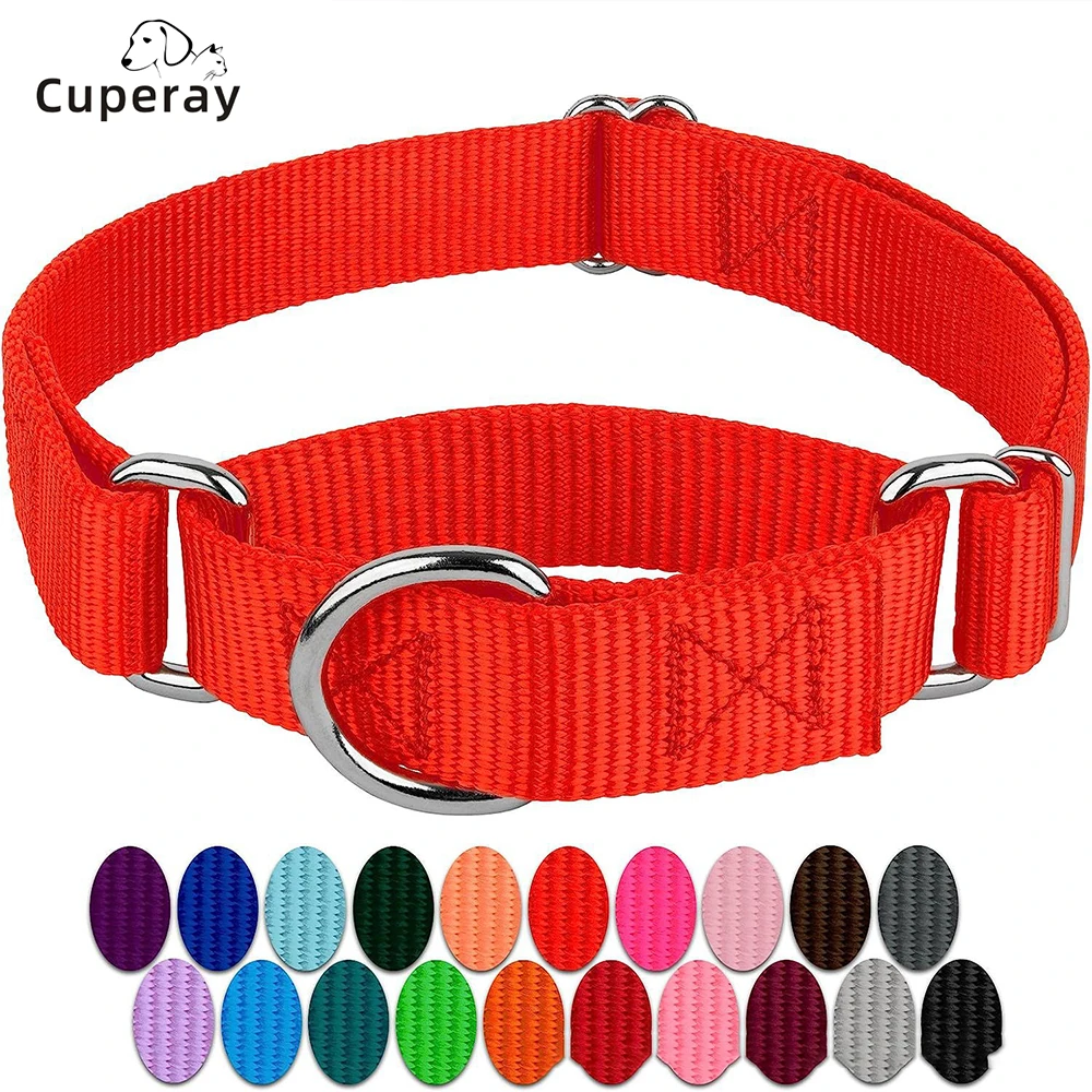 Dog Collar Adjustable Nylon Anti-Punch Pet Collar with Metal D Ring Strong & Durable for Medium & Large Dogs Training Dog Collar