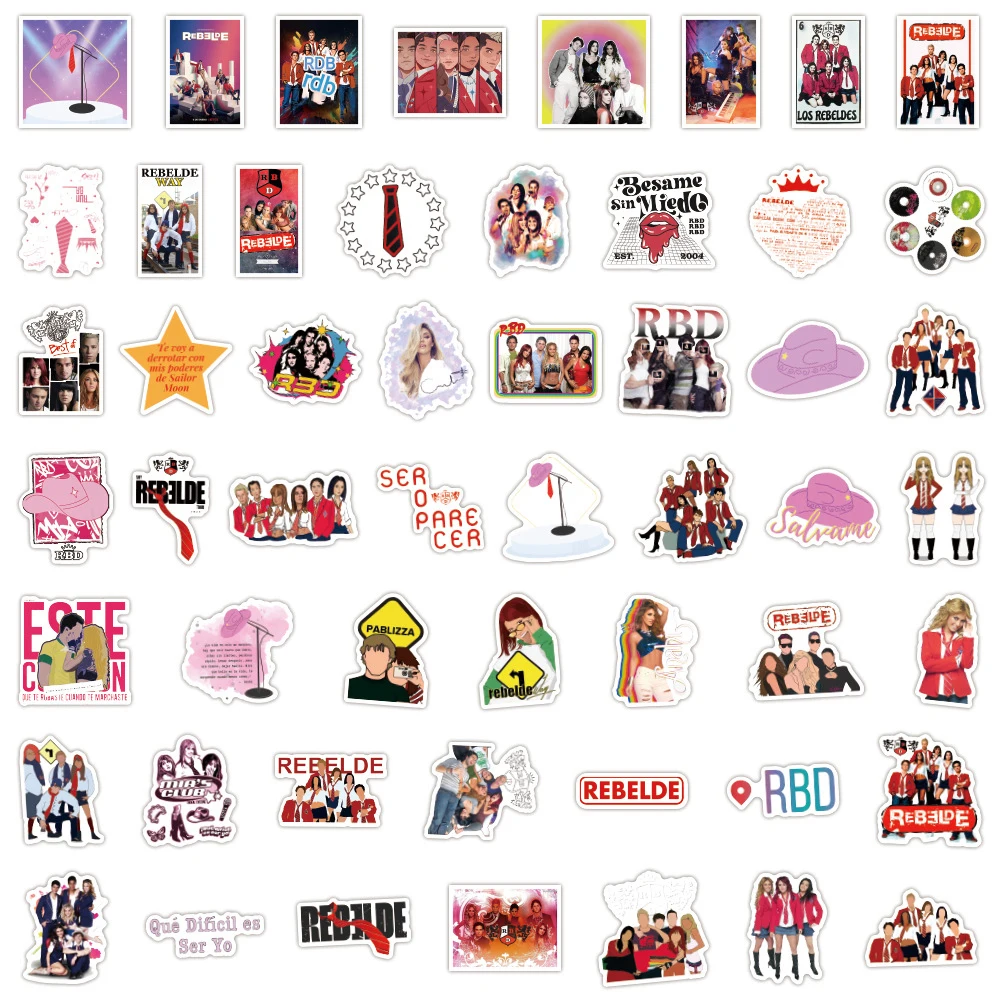 10/50/110 Stuks Cartoon Rbd Band Stickers Rbd Rebelde Graffiti Stickers Voor Diy Bagage Laptop Auto Cool Waterdichte Sticker Groothandel