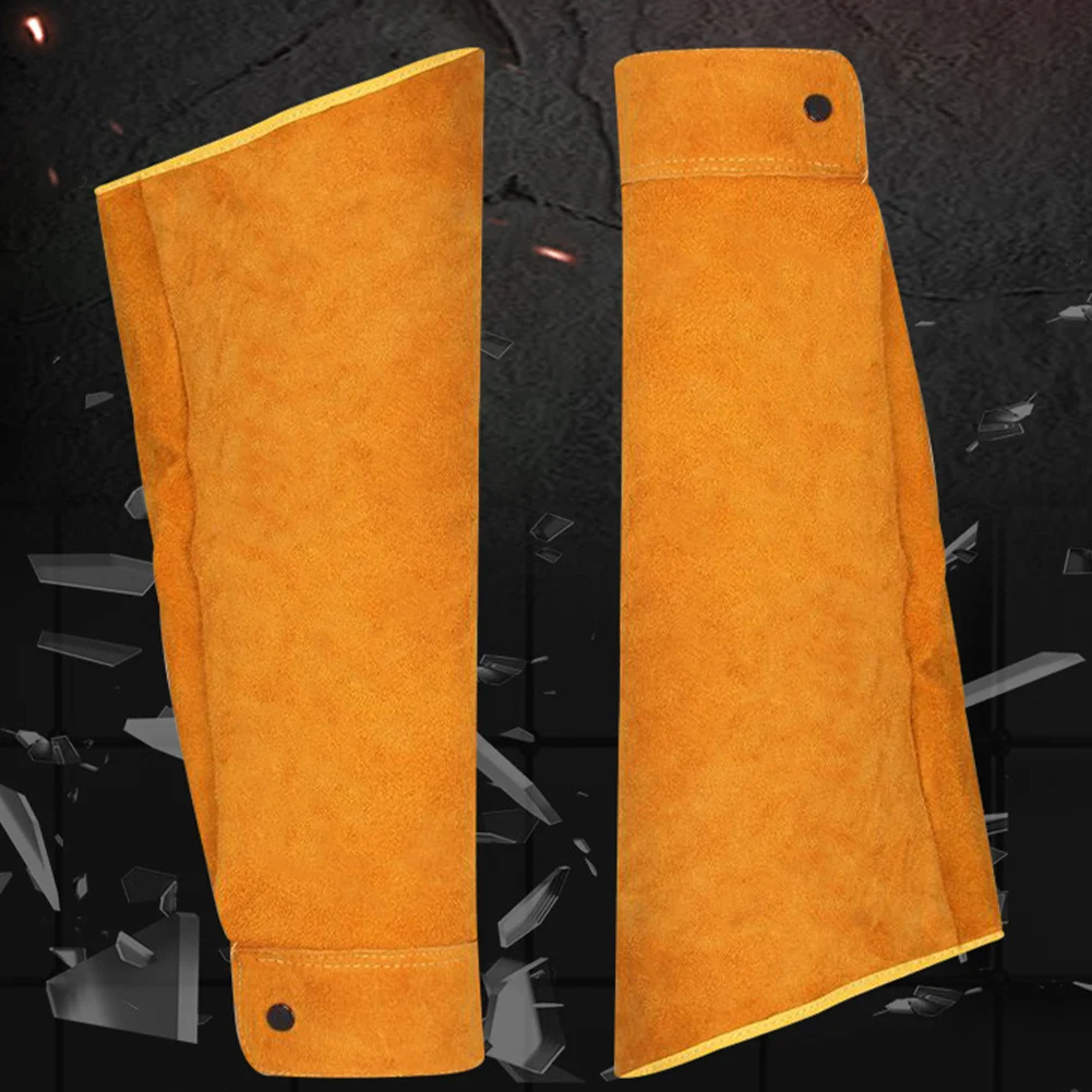 

Leather Welding Arm Sleeves Heat & Flame Resistant Cowhide Welding Work Sleeves Welding Arm Protection Breathable for Men Women