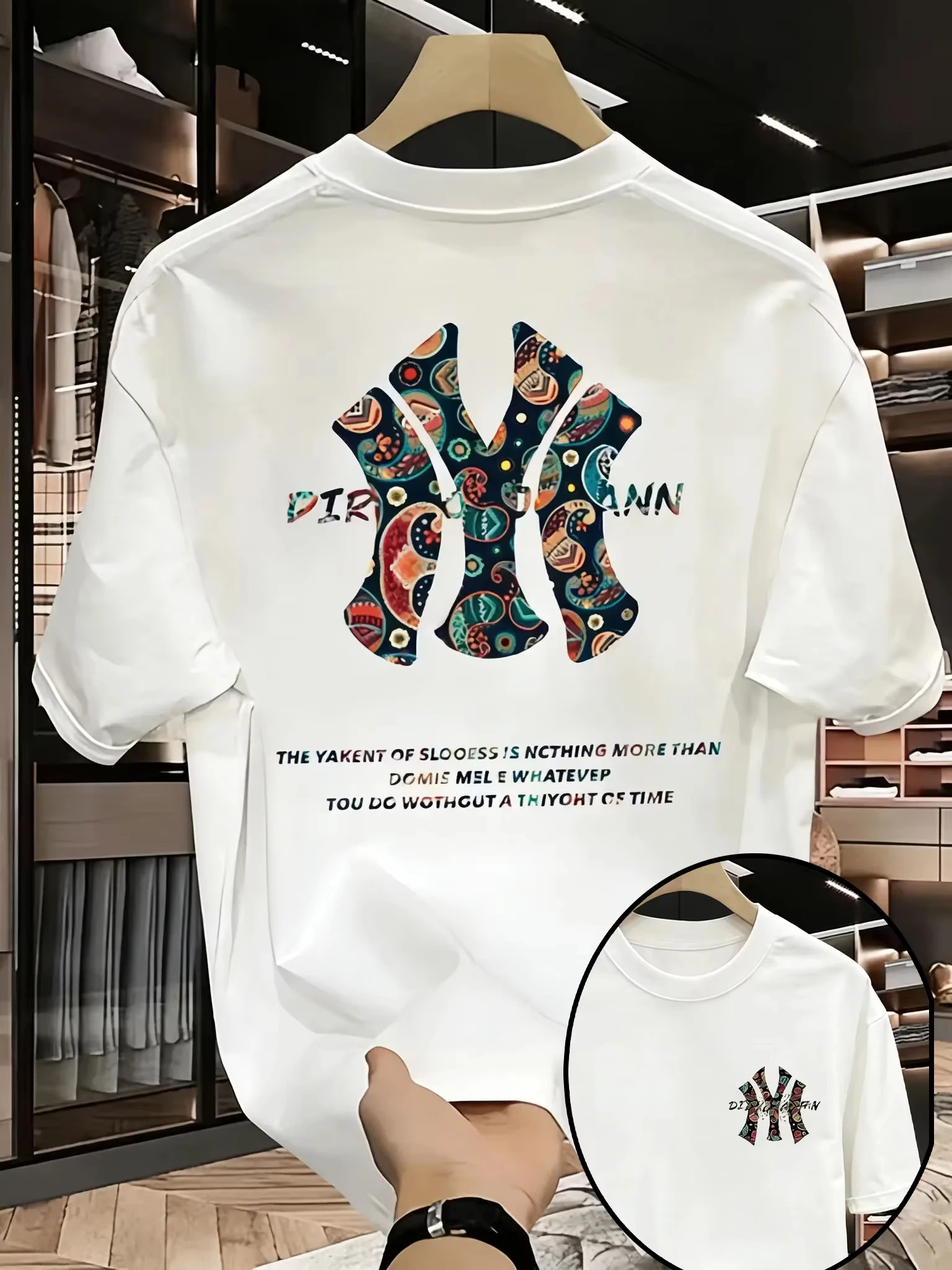 تي شيرت قطني بتصميم جرافيكي عص - مراجعة Streetwear Brand With Flower Logo وسعره