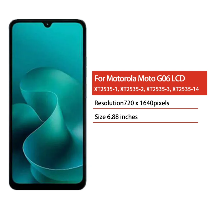 Wyświetlacz LCD 6.88 cala IPS z ekranem dotykowym i digitizerem do Motorola Moto G06, modele XT2535-1, XT2535-2, XT2535-3, XT2535-14 — zdjęcie produktu 2