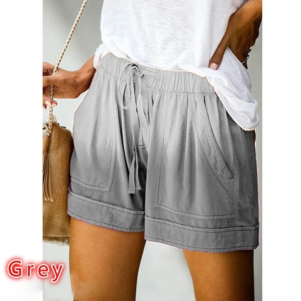 Casual Short For Women Summer Beach Shorts New European and American High Waisted Lace Up Loose Twill Wide Leg Pants 2025 New