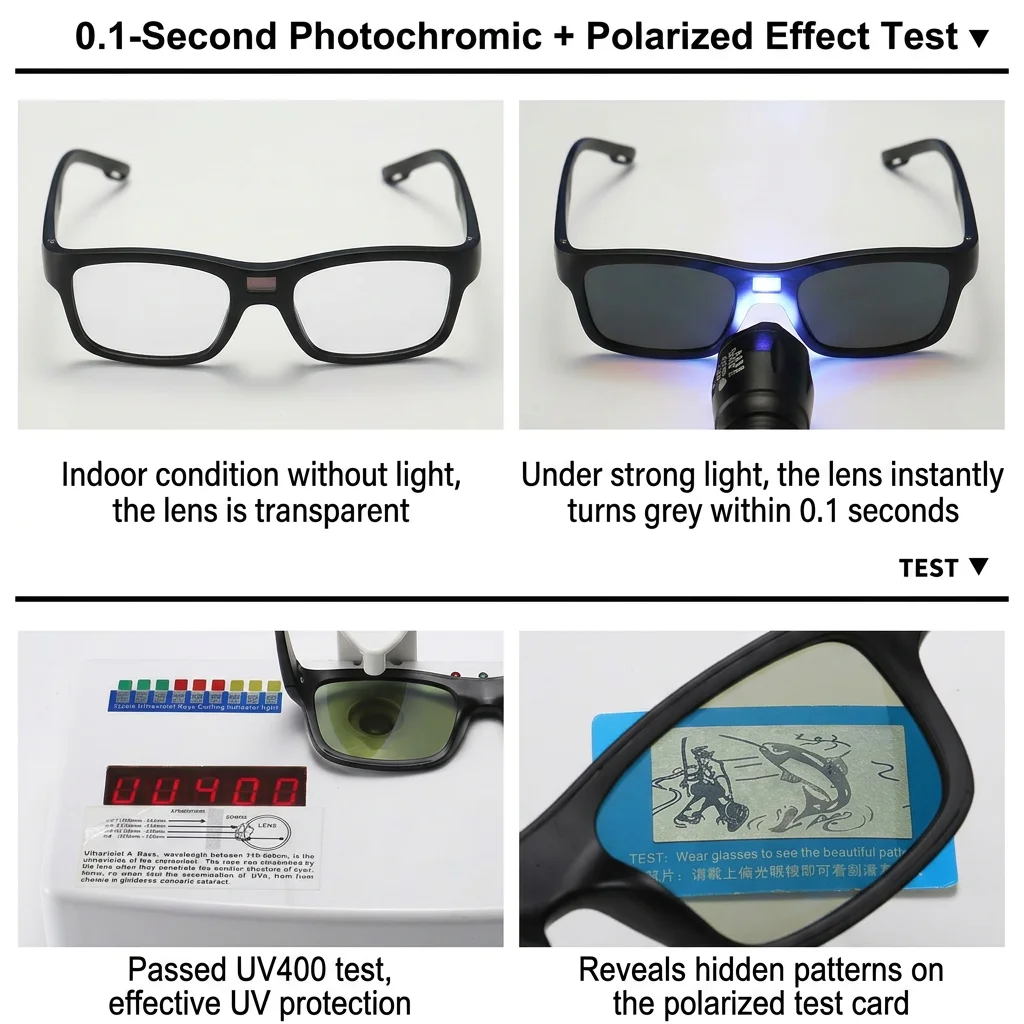 

Polarized Sunglasses Uv400 Uv400 Sunglasses Photochromic Sunglasses Tempered Glass For Fishing Outdoor Sports Cycling