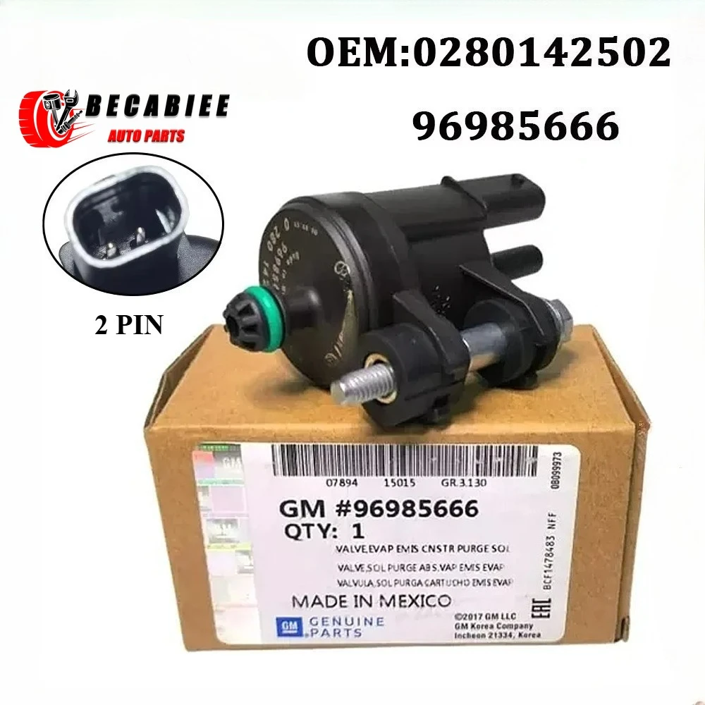 

0280142502 96985666 Vapor Canister Purge Valve For Chevrolet Spark LS LT 1.2L Spark Classic 1.2L 2013-2017 25190568 CP839 PV757