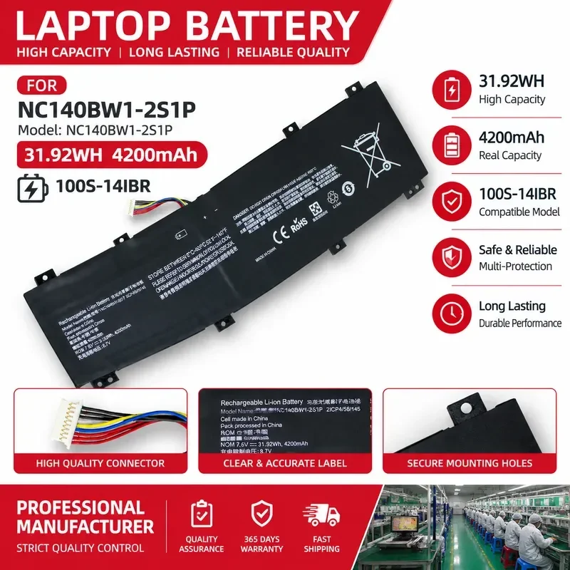 [NEW] NC140BW1-2S1P battery For Lenovo 0813002 100S-14IBR 100S