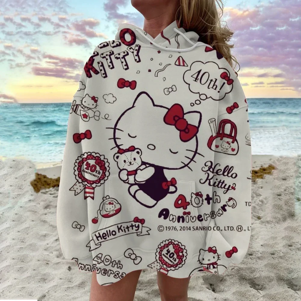 

толстовки Hello Kitty толстовки мужская и женская одежда Harajuku толстовки с длинными рукавами модные пуловеры толстовки