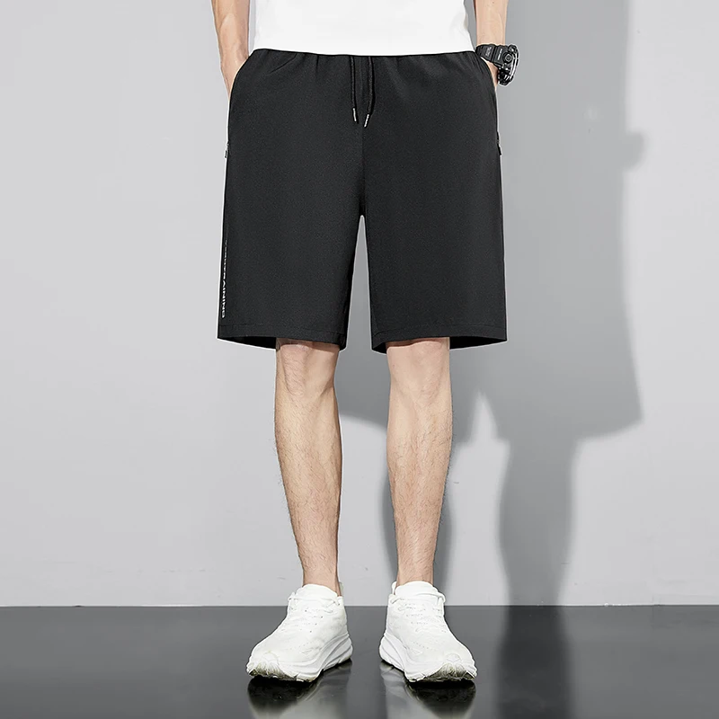 

Мужские быстросохнущие спортивные шорты для бега, легкие, дышащие, для тренировок в зале, повседневной носки, с карманами на молнии