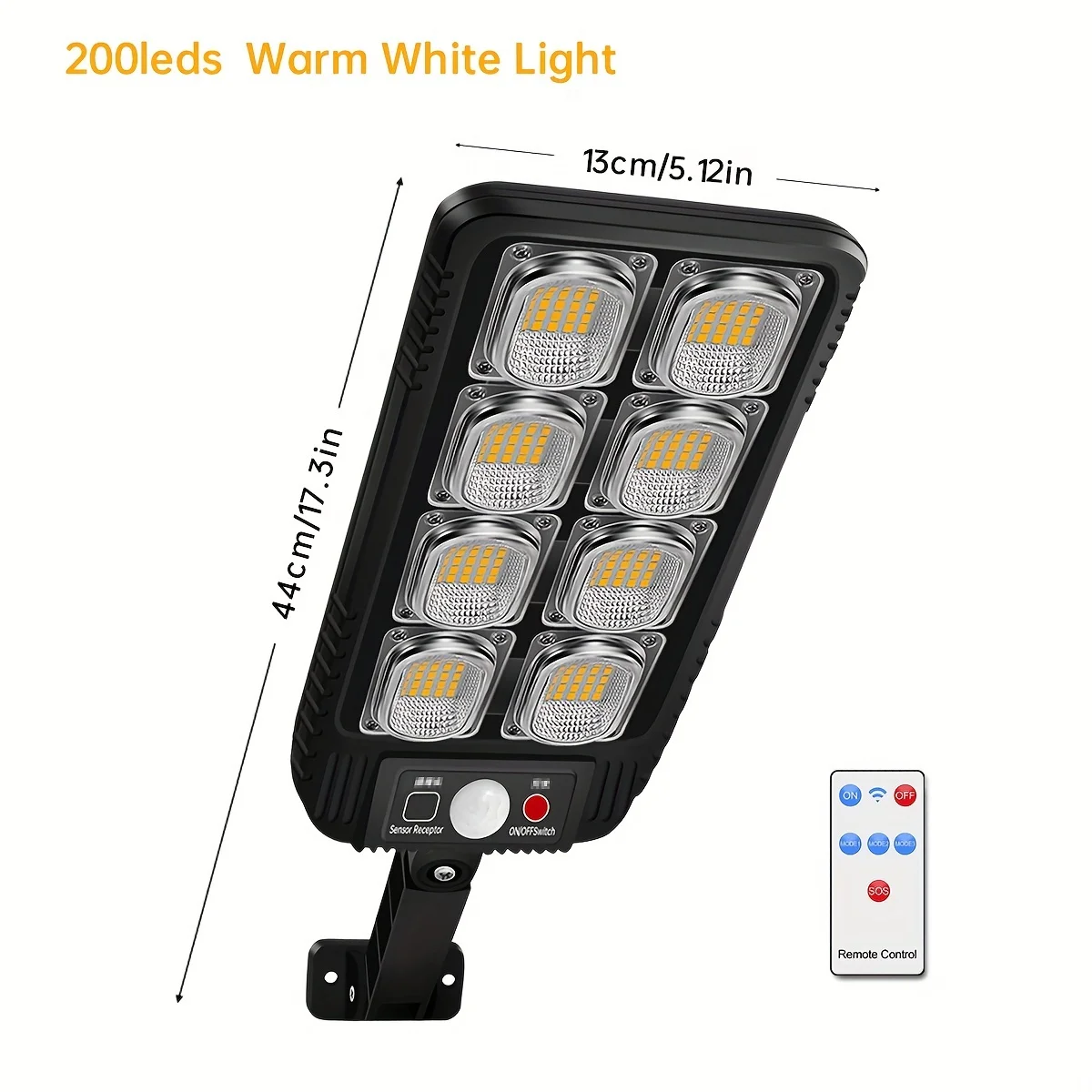 AMARYLLIS 100/200led Solar Straßen laterne ip65 wasserdichte Solar Outdoor Bewegungs sensor Lichter Solar Wand leuchte mit Fernbedienung für Gartenhof 3