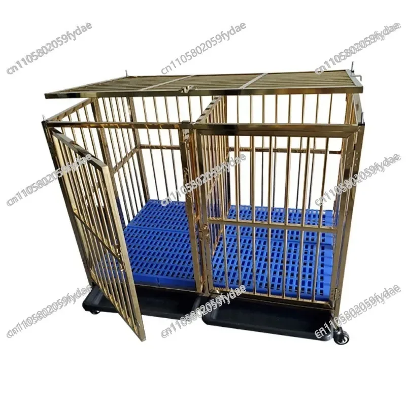 Stainless Steel  Medium and Large Dog Square Tube Dog  Bold Indoor Pet Cage with Toilet Iron