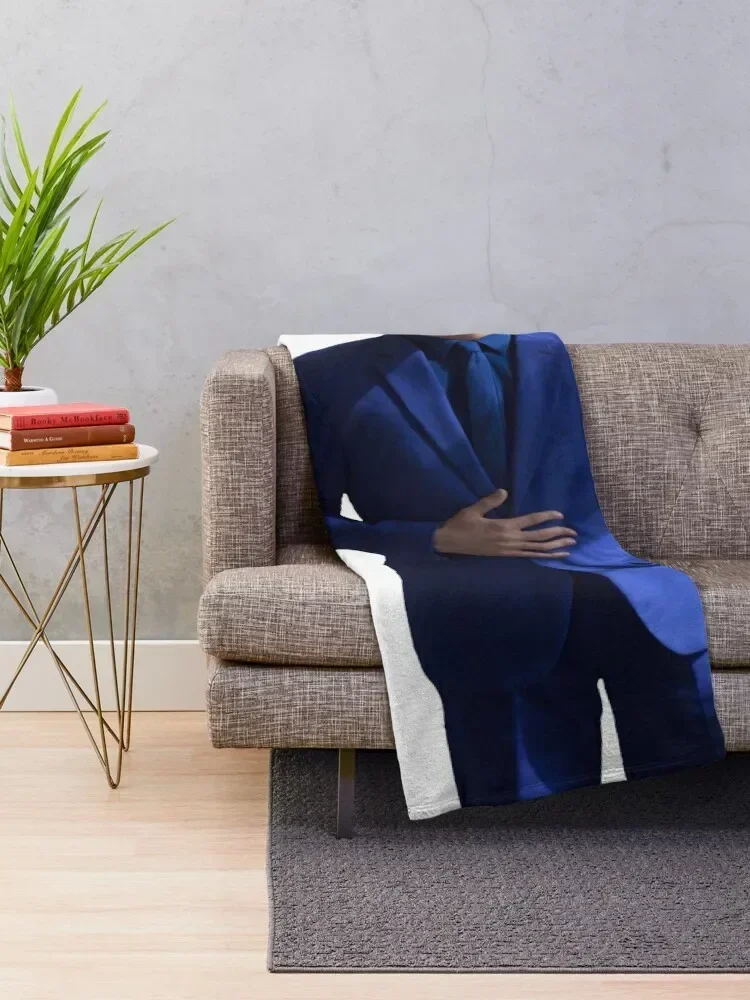 Dylan O'Brien in Blue Suit Throw Blanket Hairys Luxury St Flannels Personalized Gift Blankets