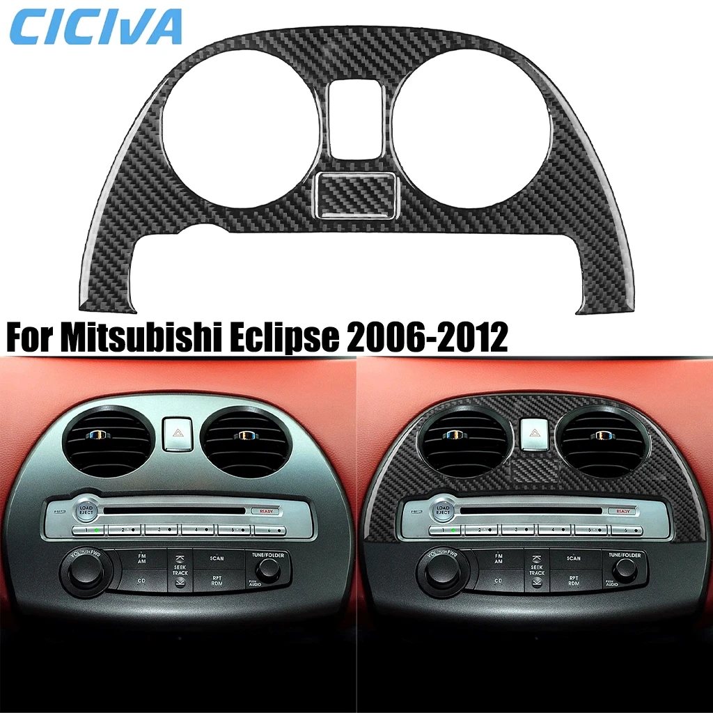 

For Mitsubishi Eclipse 2006-2012 Carbon Fiber Center Console Air Outlet Panel Decorative Car Accessories Interior Cover Stickers