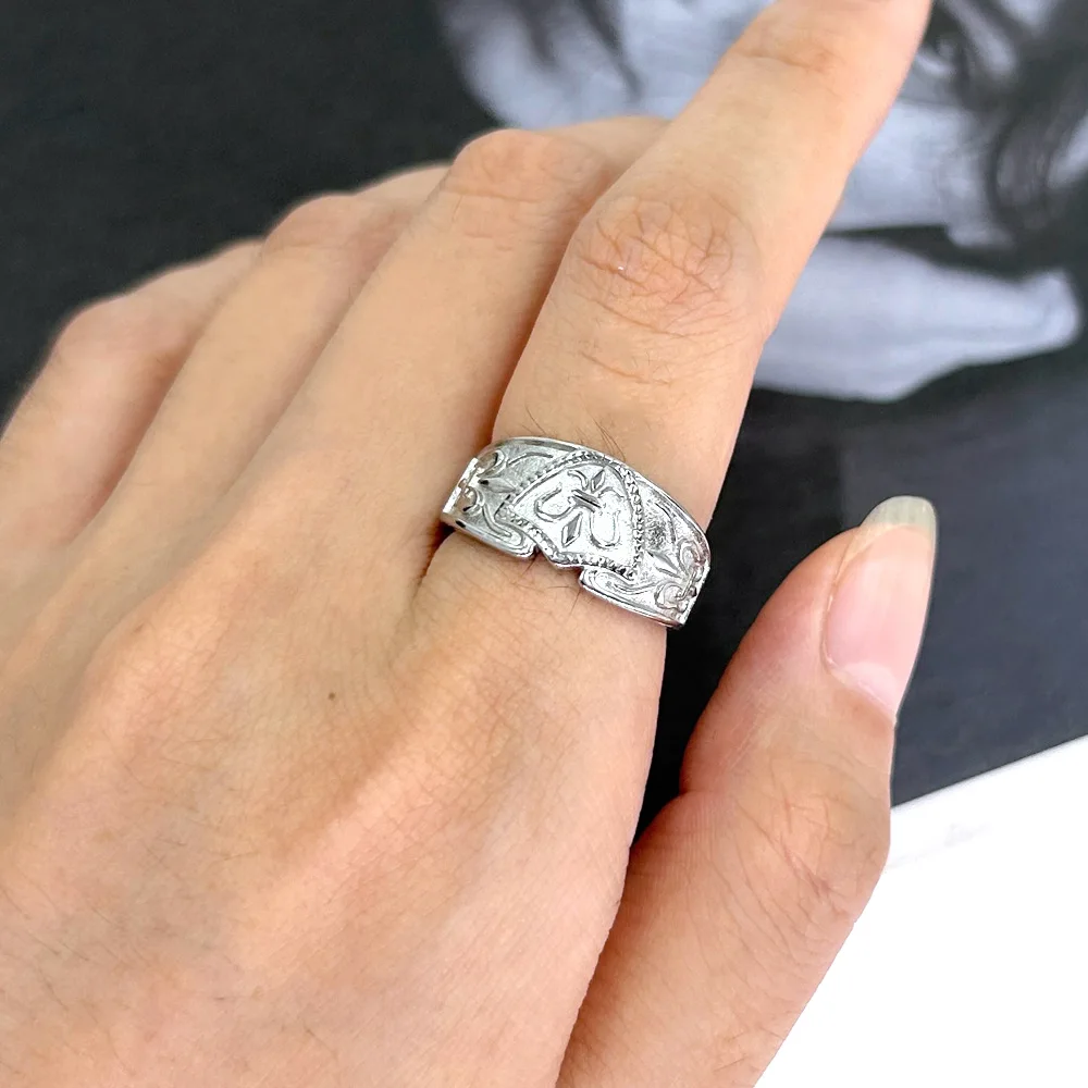 خاتم مستوحى من الدفة للنساء، طراز عرقي، ذهبي وفضي، عتيق، أنيق، متعدد الاستخدامات...