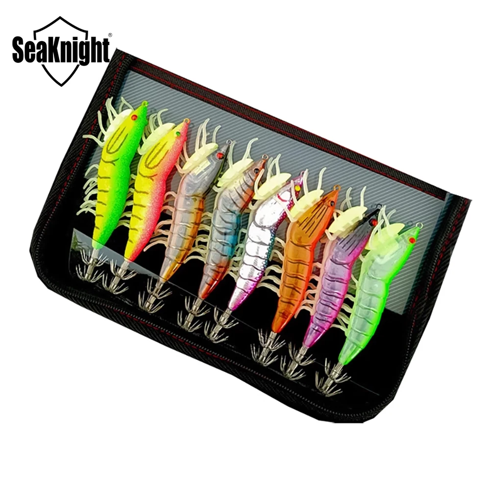 

2023 Seaknight NEW LURE Squid Hooks Luminous Lure Silicone Soft Shrimp Luminous Wooden Shrimp Cuttlefish Lures Sea Fishing Baits