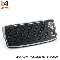 MRSVI Mini Keyboard 2.4G Wireless Portable USB Trackball Keyboard with Scroll Wheel Mini USB Keyboard for Laptop TV Box PC