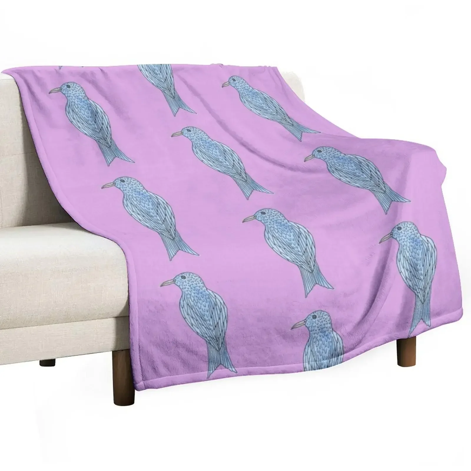 

Bluebird On Alert Throw Blanket Stain Resistant Cozy Warm Blanket