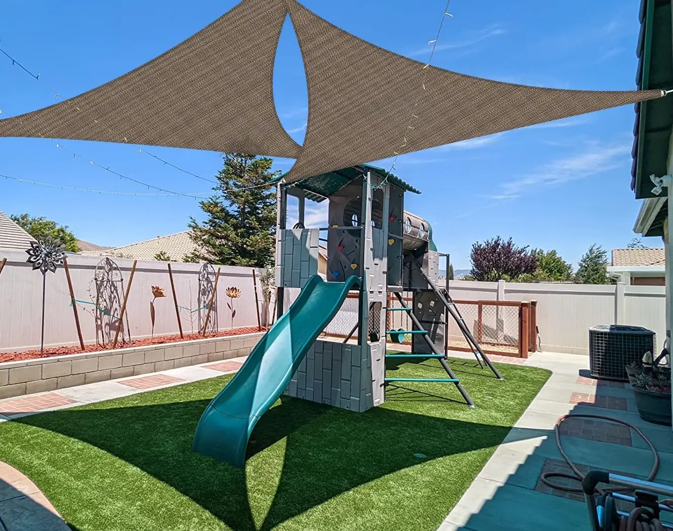 

Треугольный тент-парус от солнца, защита от солнечных лучей, затеняющая ткань для улицы, двора, патио, террасы, сада (Бро)