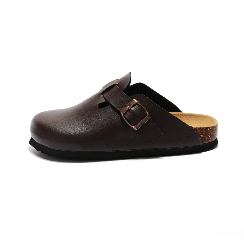 

Women's Baotou Half Slippers Round Toe Flat Bottom Women's Cork Slippers Women's Shallow Cut Retro Sandals Women Shoes