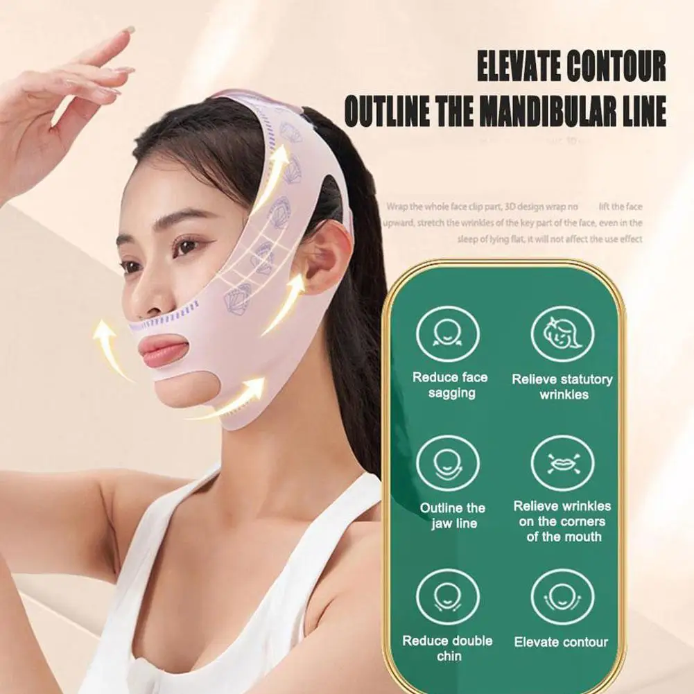 Hot Reusable Face Slimming BANDAGE V Line Face Shaper ผู้หญิง Chin Cheek Lift UP เข็มขัดนวดหน้าสายคล้อง Face Skin Care เครื่องมือ
