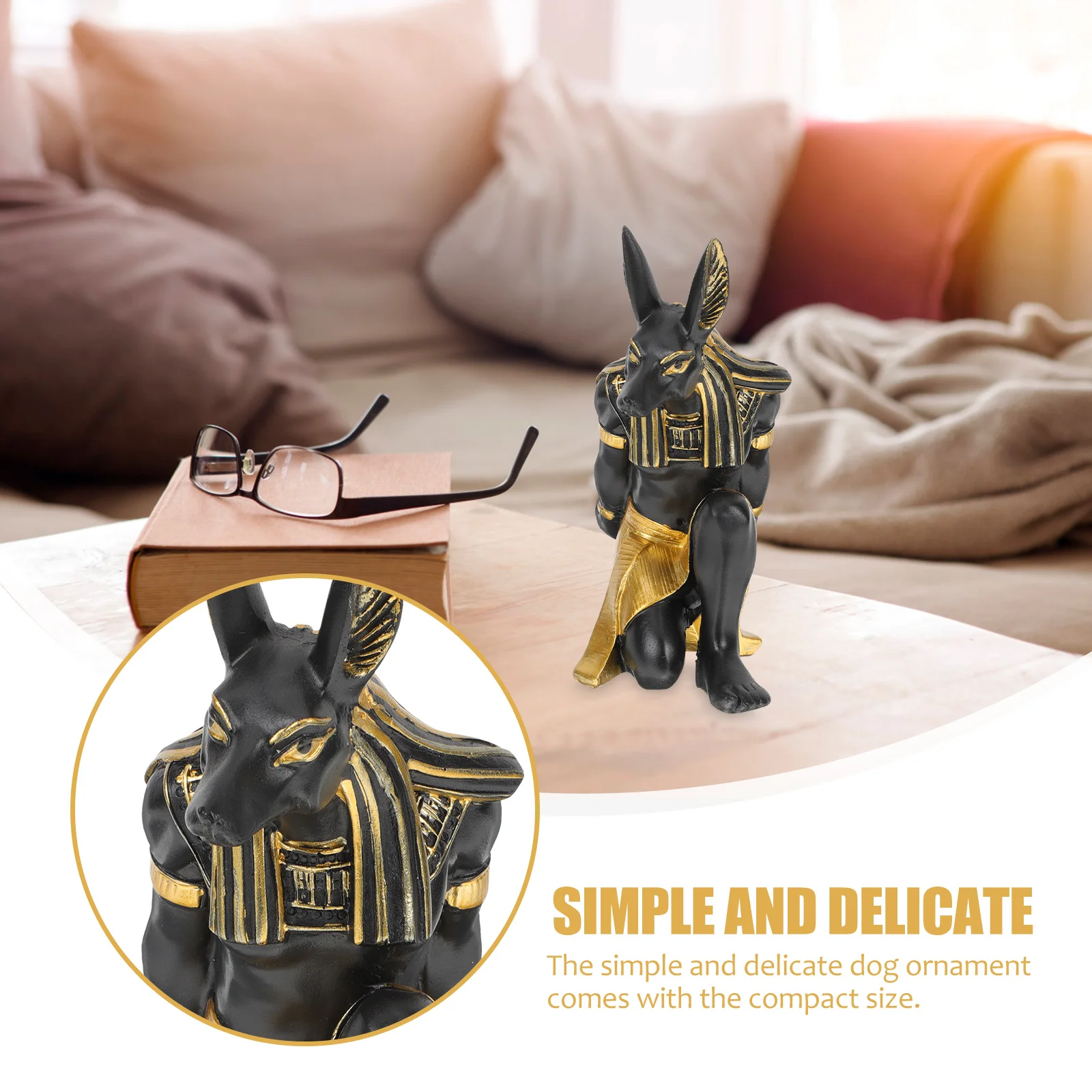

Anubis Vintage Dog Resin Wine Rack Desktop Sculpture Home Tabletop Wine Holder Dog Statue Resin Figurine, Home Desk Decoration