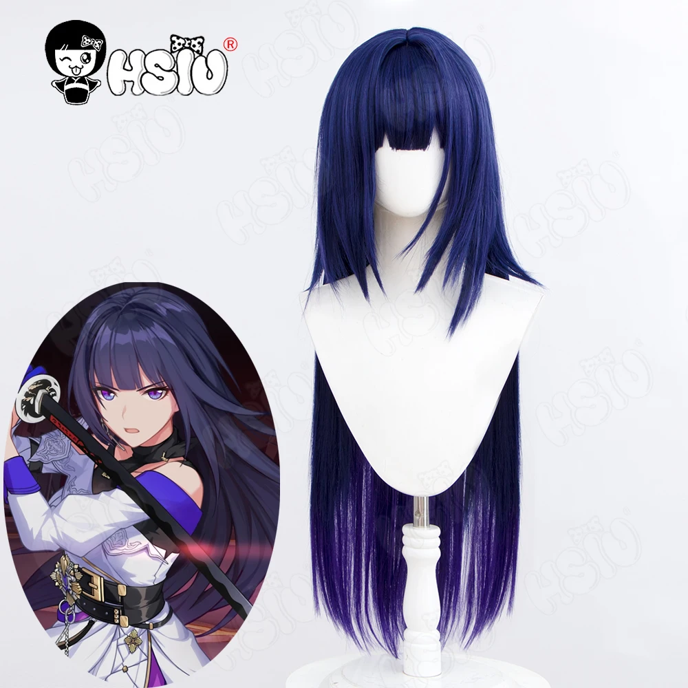 

Raiden Mei Cosplay Wig Fiber synthetic wig「HSIU 」dark blue gradient dark purple long Wig+Wig cap Game Honkai Impact 3 cosplay