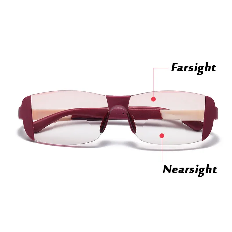 New Magnetic Therapy Rimless Reading Glasses Blue Light Blocking Bifocal Far Near Eyeglasses Detachable Prescription Eyewear