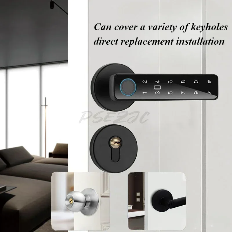 Aluminum Alloy Smart Door Lock One Grip Modern and Simple Interior Door Fingerprint Lock Office Password Lock