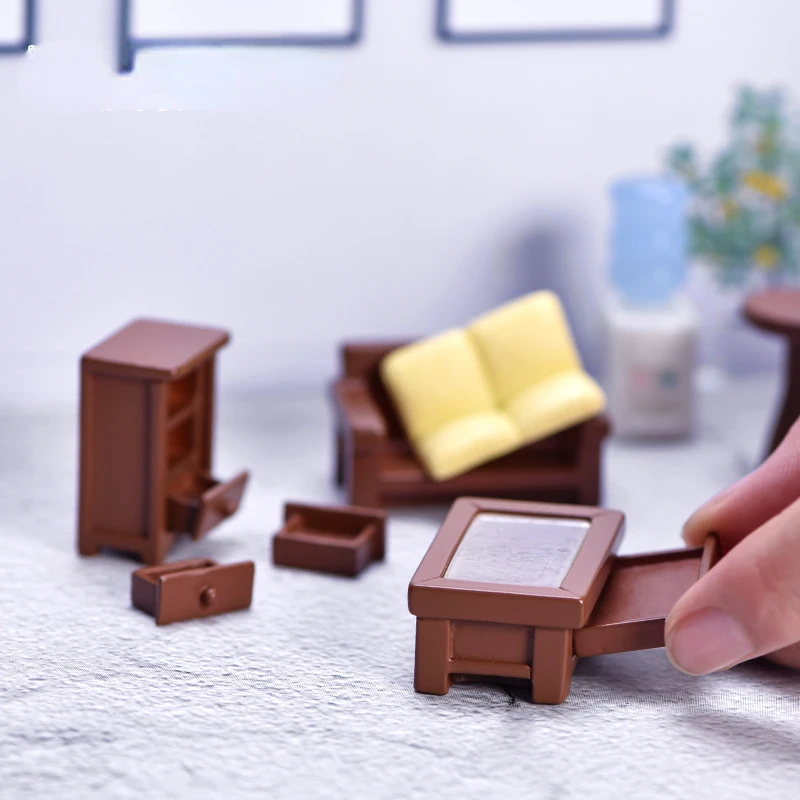 Simulation Furniture Miniature Small Sofa Stool Chair Model Micro Water Coffee Bonsai Landscape Ornaments Dollhouse Decoration