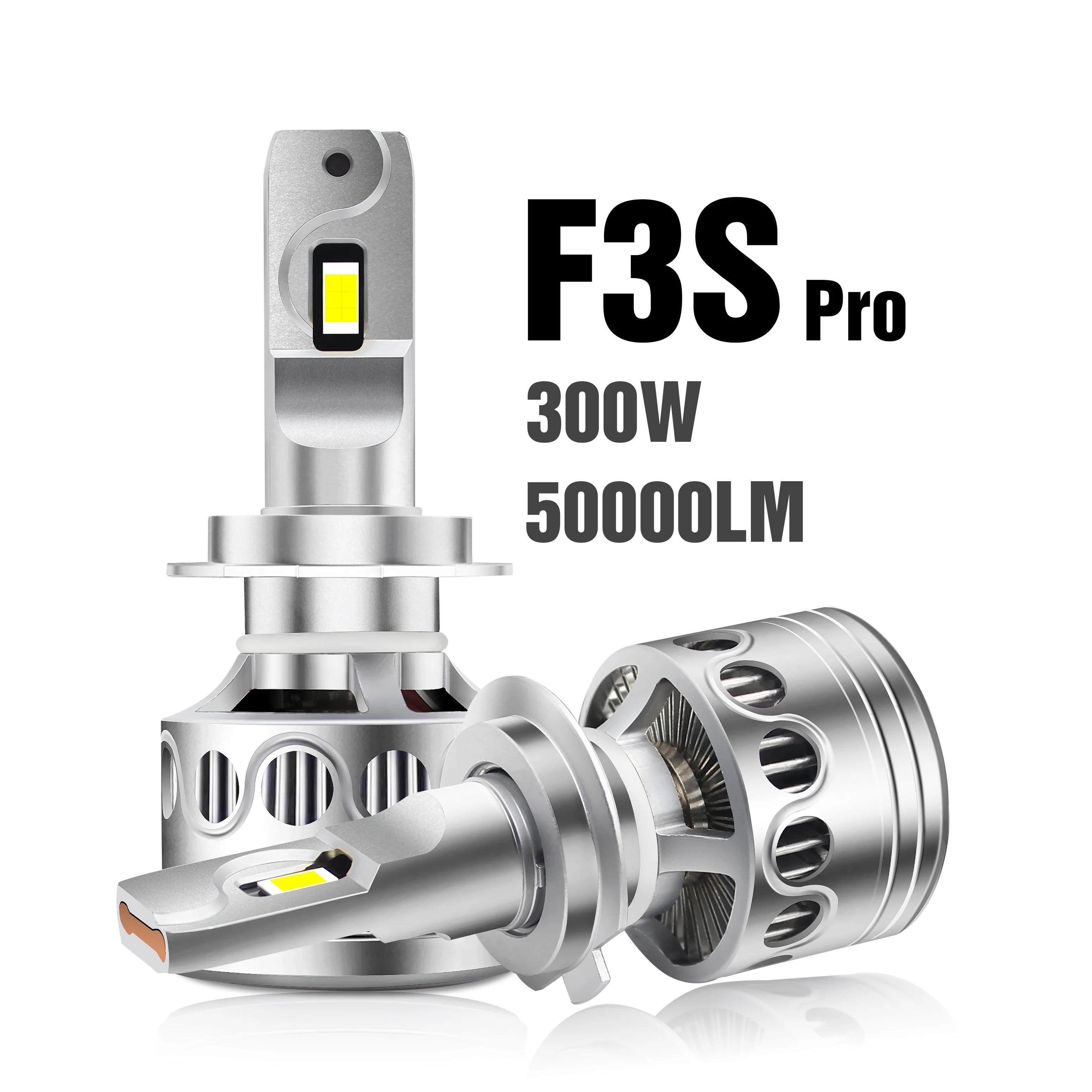 

F3S PRO H7 LED Lights Bulbs 9006 H11 LED 9005 H4 LED Headlight H1 300W 50000LM 6000K White Car Headlamp K5C