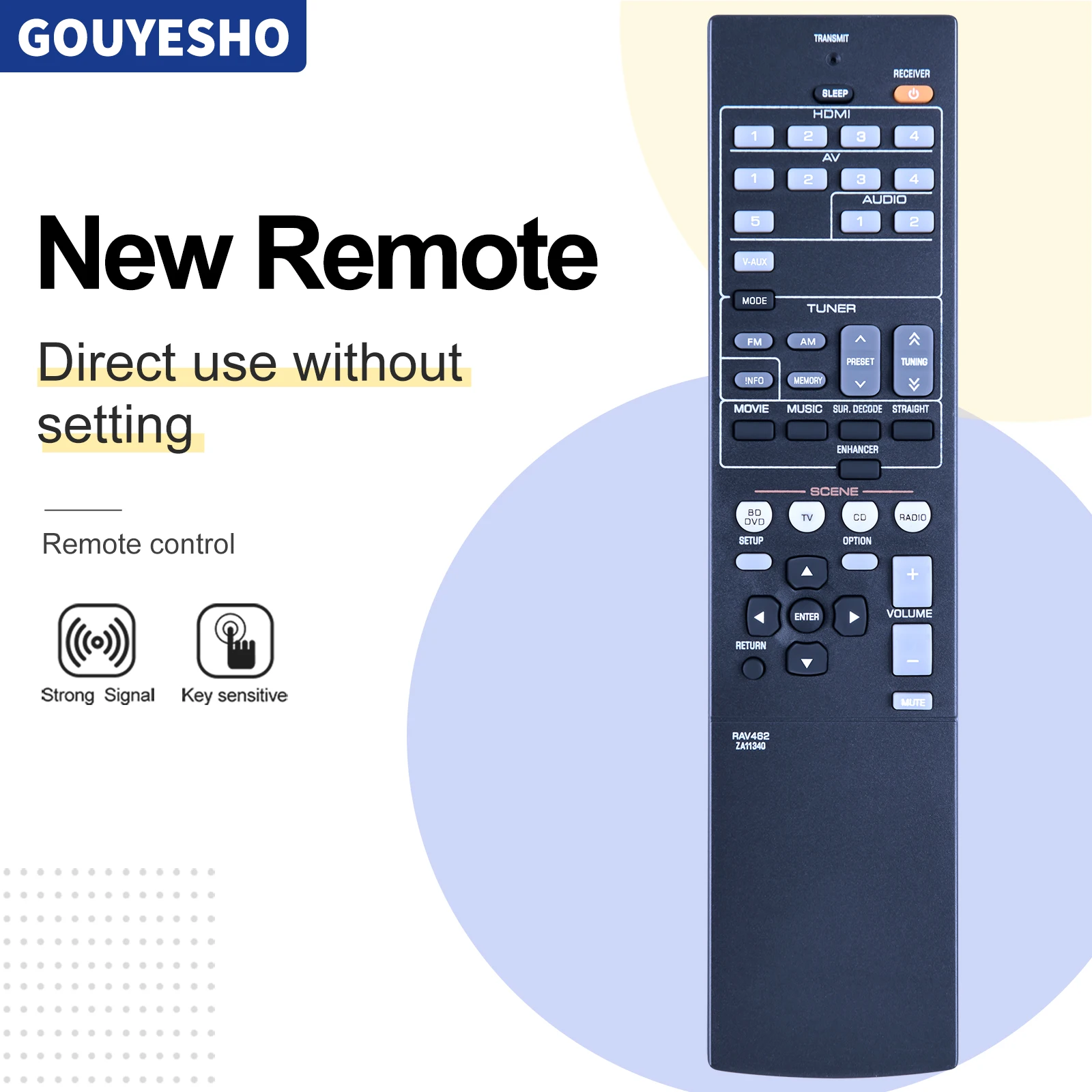 New Remote Control RAV462 ZA11340 for yamaha Receiver