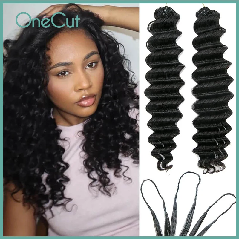 

Натуральные волосы 100% человеческие, глубокая волна, без узлов, предварительно разделенные, для крепления крючком, тип «перо», для женщин, натуральный цвет, 60 г, 120 г