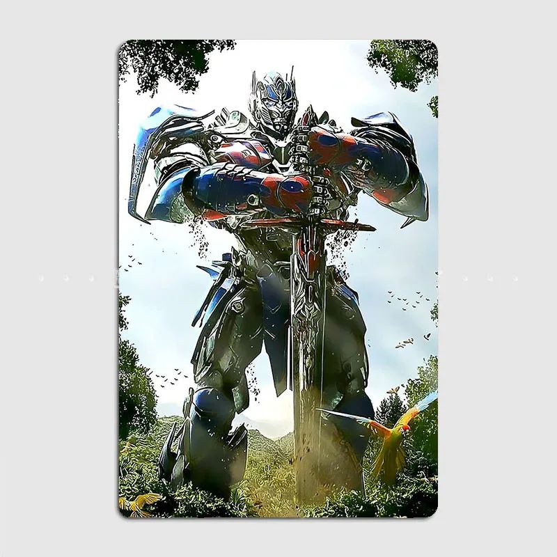 Autobots optimus prime líder retro comboio cartaz de metal sinal garagem clube mural barra do vintage decoração da sala decoração casa