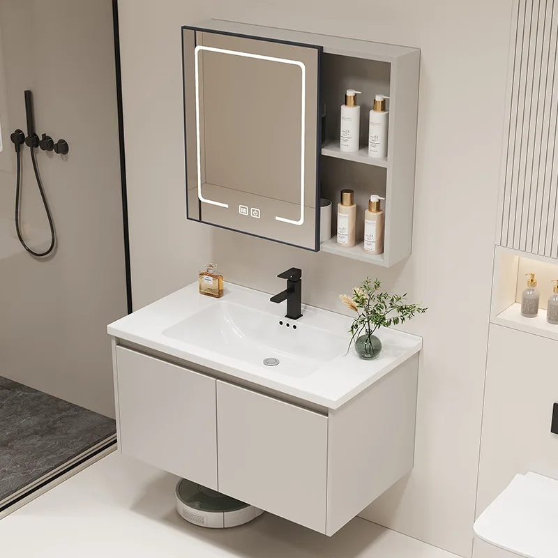 Bathroom Cabinet Ceramic Integrated Basin Bathroom Cabinet Wash Basin Face Wash Basin Combination Honeycomb Aluminum