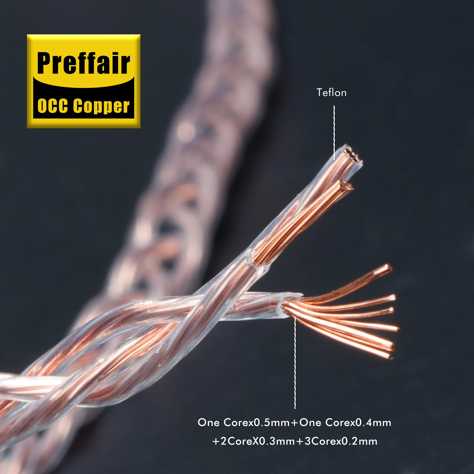 Preffair X449R1730 3CU Analoges RCA-Kabel aus reinem Kupfer, superweiches RCA-zu-RCA-Verbindungskabel, HIFI-Phono für DAC, DVD-Verstärker – Detail 2