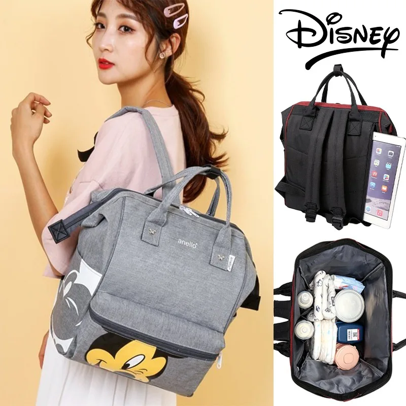 Disney Mickey Mouse Backpack Cartoon Large Capacity Travel Casual Men Women Waterproof Storage Bag Mommy Nappy Baby Backpack