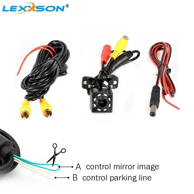 LEXXSON Parking Wireless Universal Car Rear View Camera with 8 LED Back Reverse Camera RCA Night Vision Receiver & Transmitter