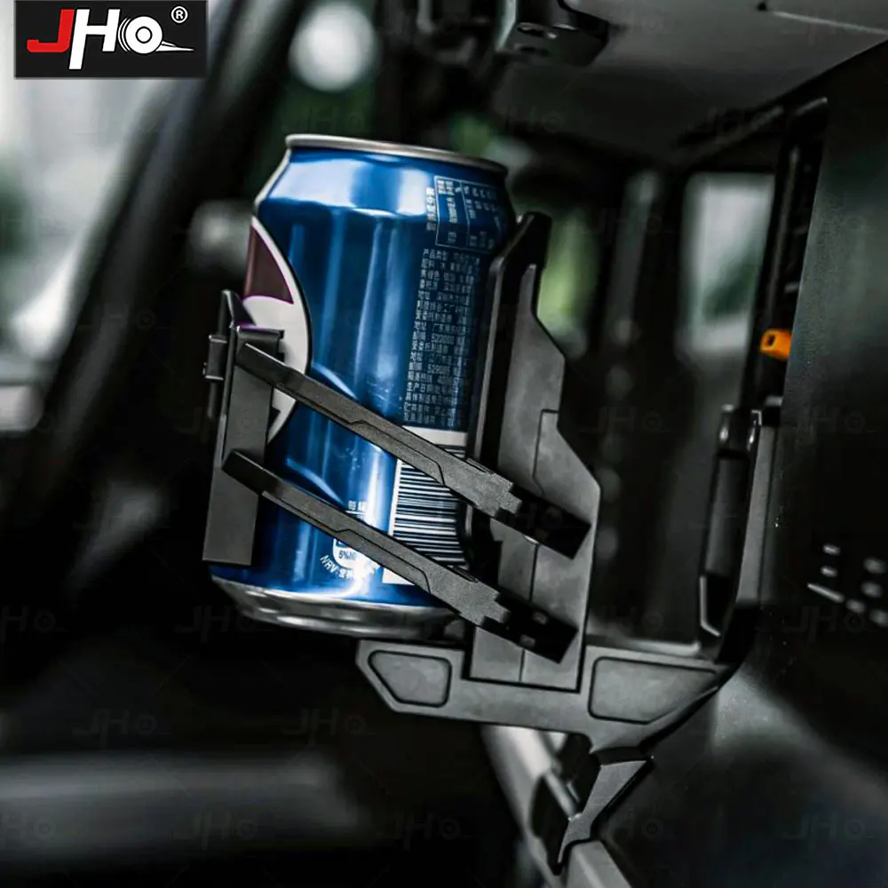 JHO Front Air Vent Water Cup Holder Support for Ford Bronco 2023 2024 2025 Heavy Duty Adapter Oversized Tumblers & Mugs
