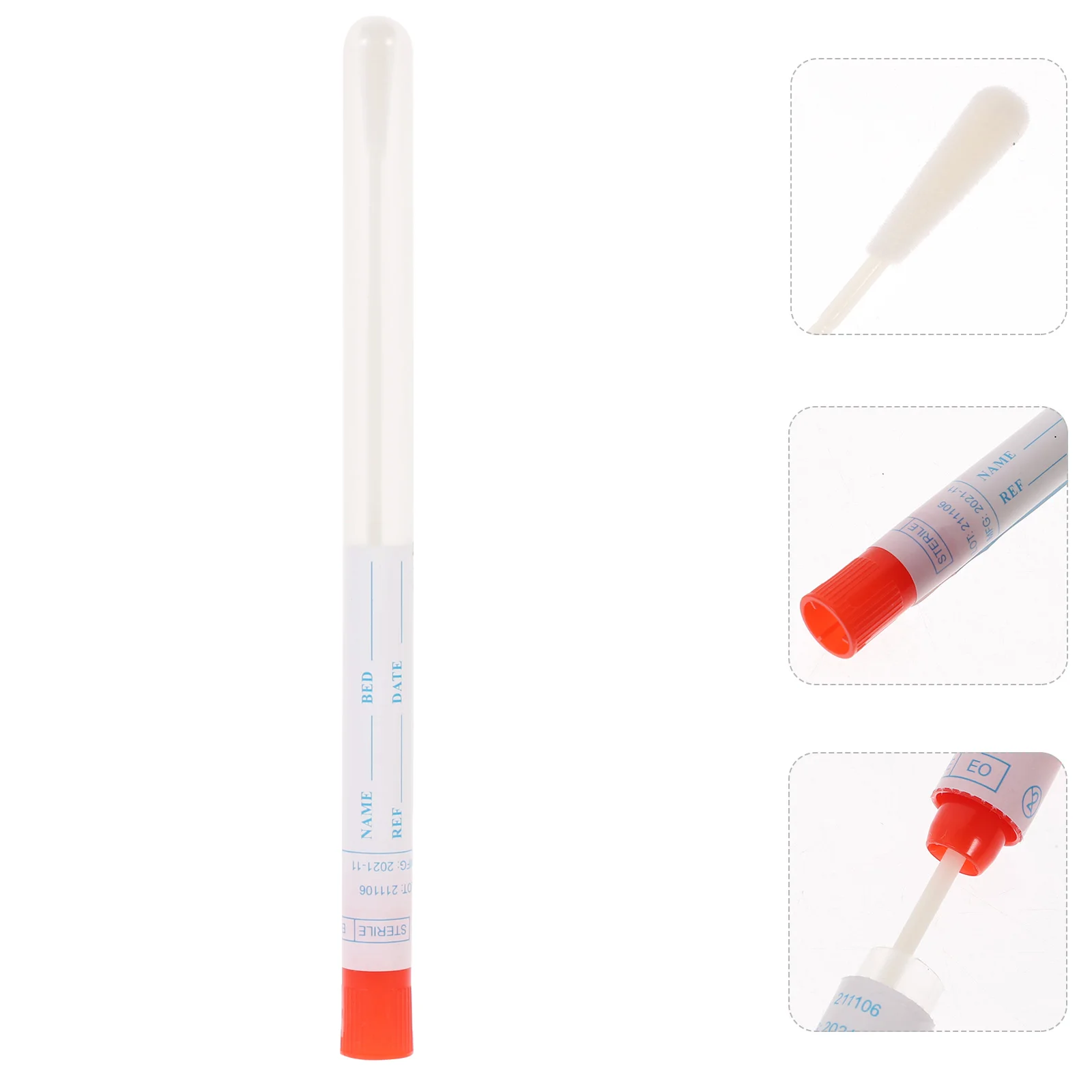 

50 set Pharynx Swabs Professional Sampling Kit 3CM Breakable Flocked Throat Swab Portable Testing Accessory Random