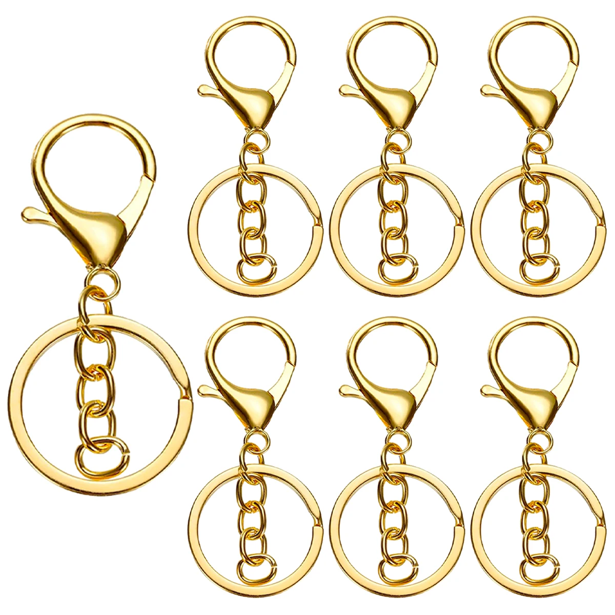 6/12/25/50 Stuks Metalen Karabijnsluiting Sleutelhangers Swivel Lente Haak Met Platte Split Ring voor Diy Ambachten Sleutelhanger Lanyard Maken