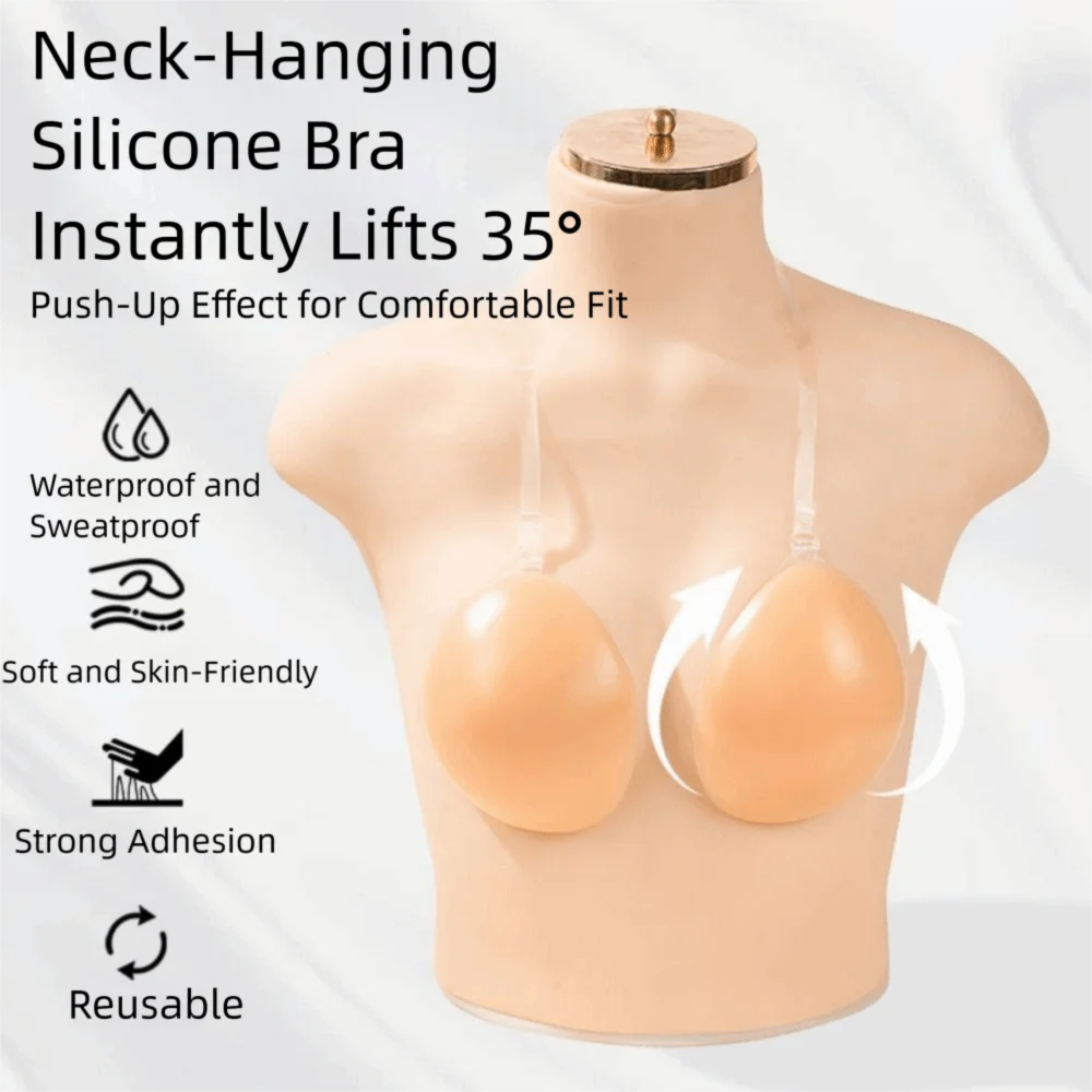 

Backless Women Invisible Bra Clear Straps Seamless Silicone Gel Underwear Adjustment Reusable Silicone Chest Sticker Holder