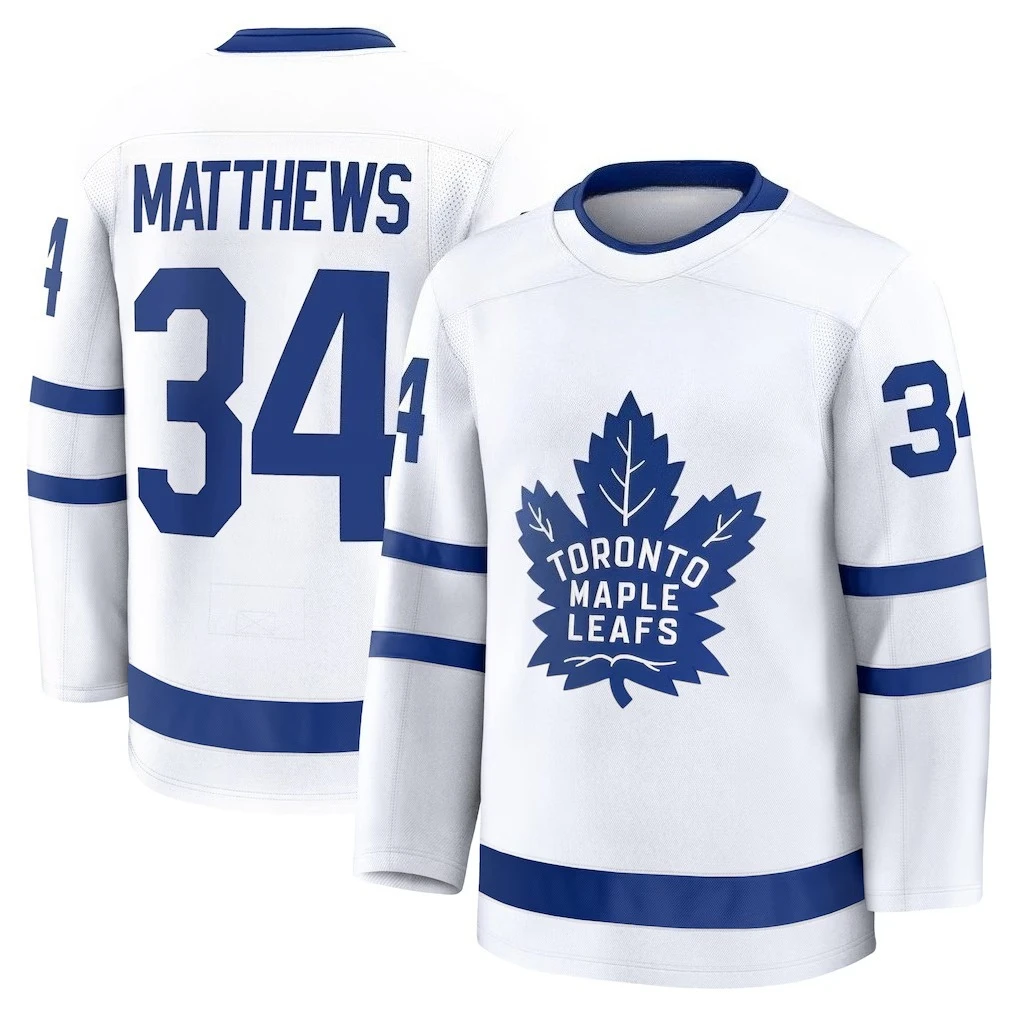 Hockey Jersey - White with Blue Accents 