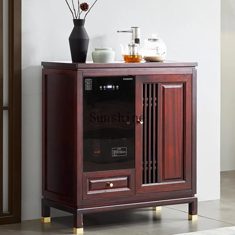 Chinese solid wood automatic intelligent water dispenser with disinfection integrated cabinet tea cabinet