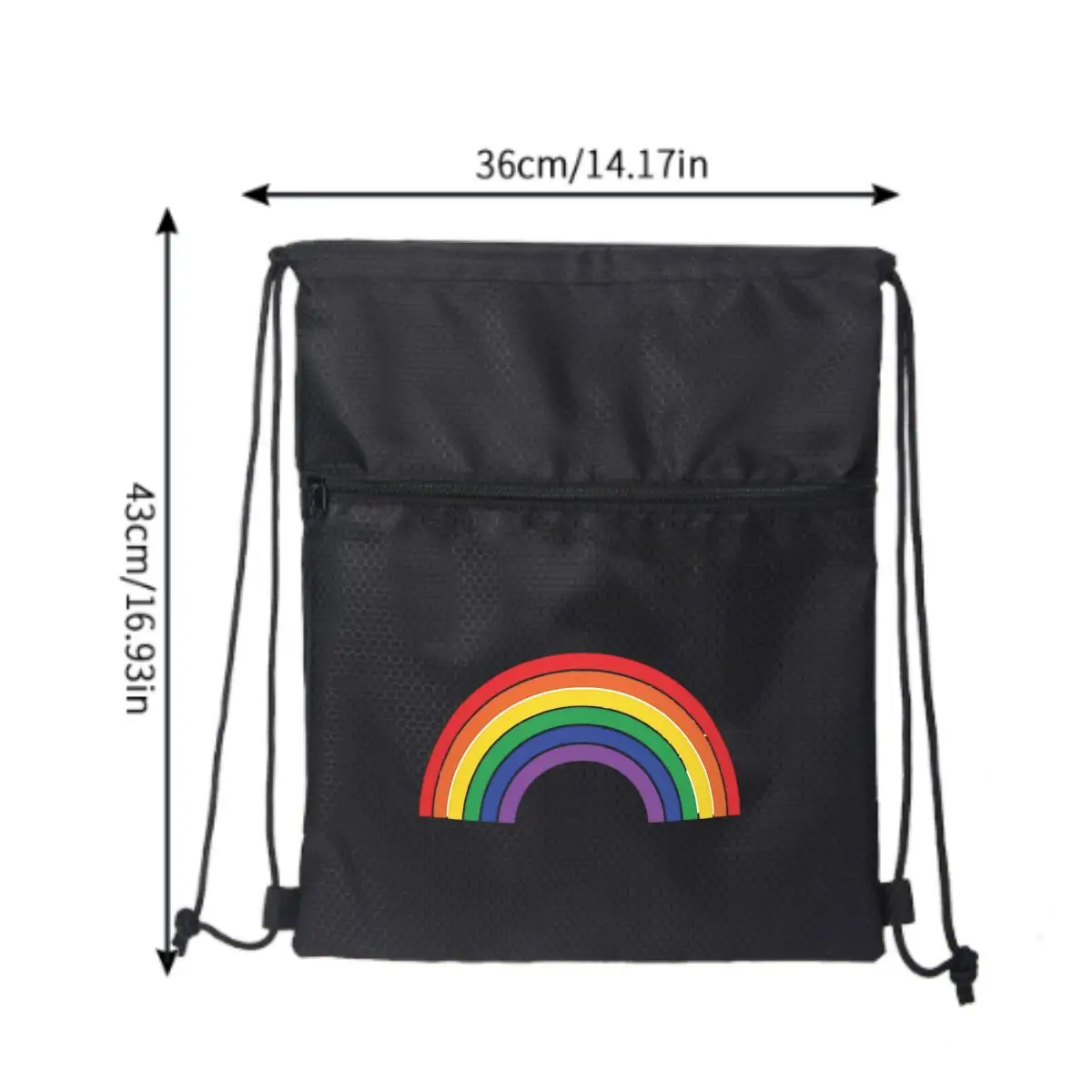 Bunter Regenbogen-Rucksack mit Kordelzug, Bulk-String-Rucksack, Kordelzugbeutel