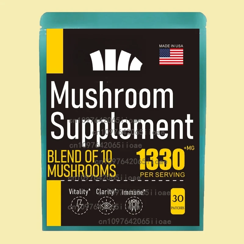

Mushroom Complex Transdermal Patches Reishi, Chaga, Cordyceps, Maitake for Memory Immune Support 30 Patches